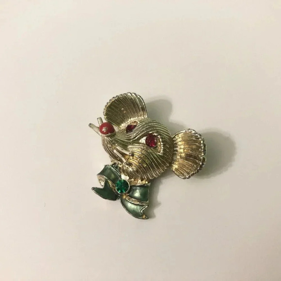 Vintage Hollywood  Mouse Head Pin Brooch - Picture 2 of 11